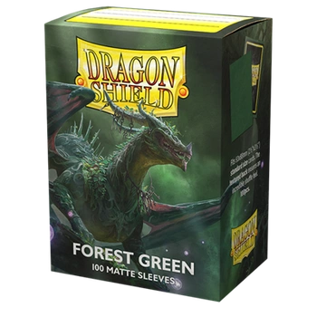 DRAGON SHIELD STANDARD SIZE MATTE SLEEVES - FOREST GREEN (100 SLEEVES)