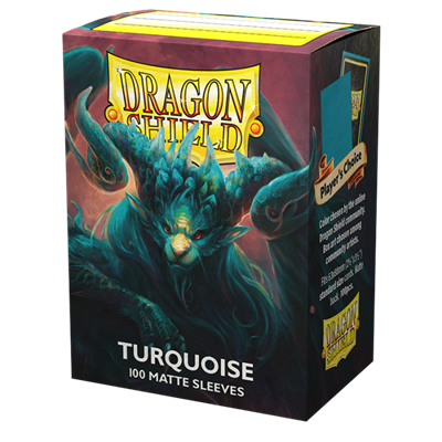 DRAGON SHIELD STANDARD SIZE MATTE SLEEVES TURQUOISE 'ATEBECK' (100 SLEEVES)