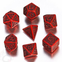 Kości RPG Celtyckie 3D Czerwono-czarne
